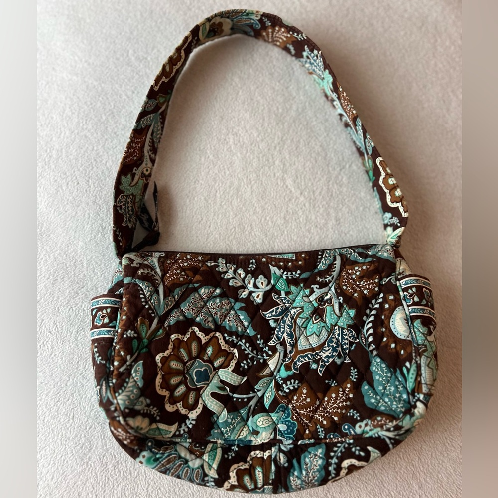Floral Vera Bradley Brown and Turquoise Shoulder Bag